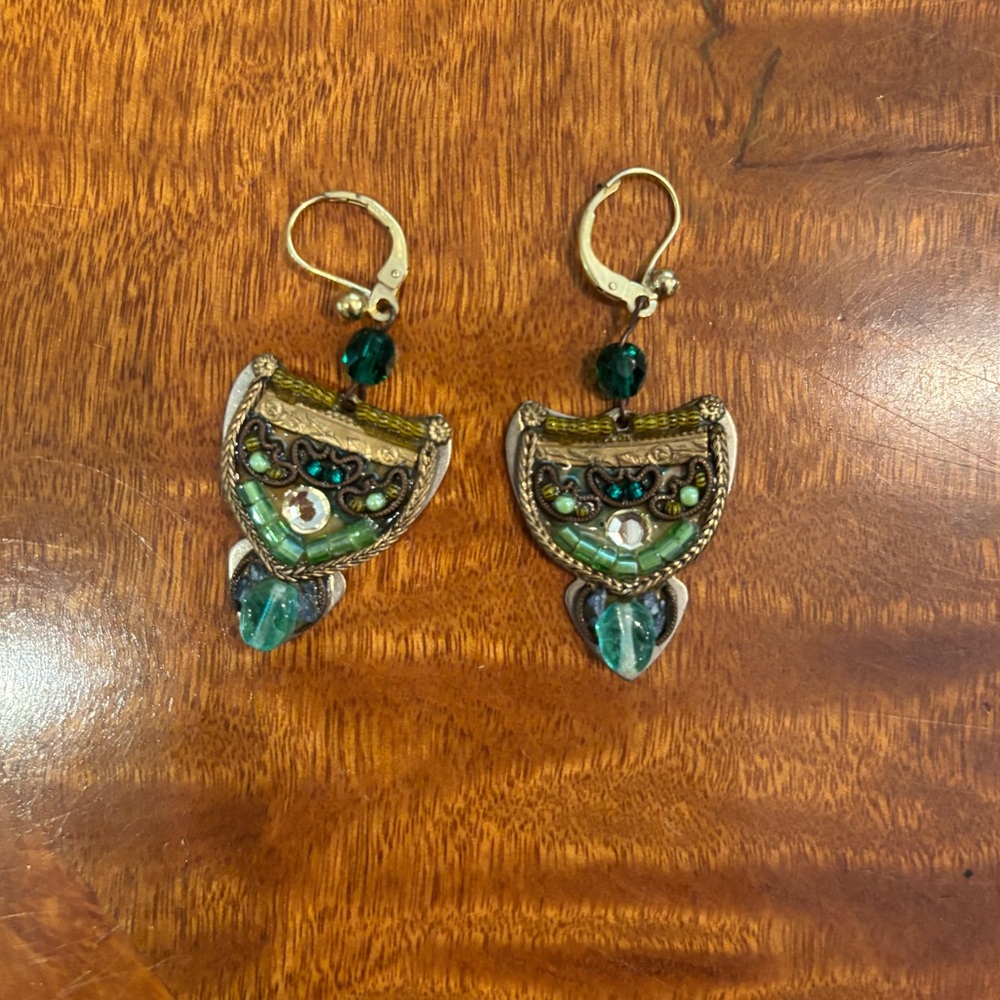 Ayala Bar Turquoise/Green and Gold Earrings